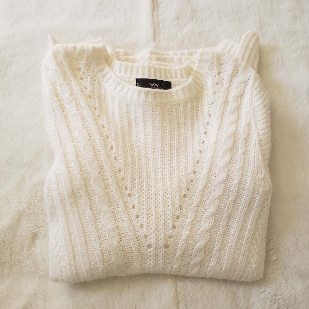 White long sweater